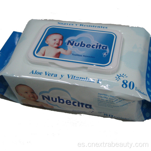 Toallitas antibacterianas para bebés 80PCS con tapa de plástico